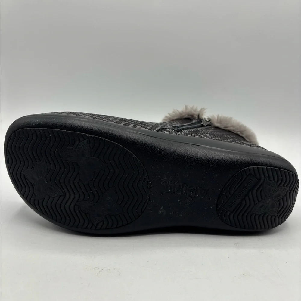 Alegria  by PG Lite Meri Pewter Faux Fur‎ Lining Boots Slip Resistant Size 38